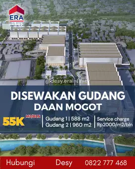 Disewakan Gudang di Kompleks Pergudangan Daan Mogot Berbagai Tipe Ukur