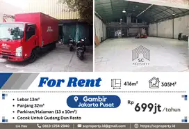Disewakan Gudang Lokasi Strategis! di Gambir Jakarta Pusat