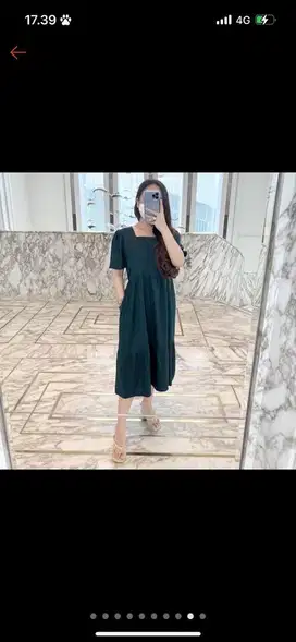 Victoria dress LD 110 cm Emerald Hijau botol