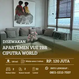 VUE 2BR LUAS‼️Sewa Apartemen Ciputra World Full Furnish Siap Huni