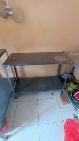 Rak Adjustable besi - Meja Kompor Gas 2 tungku - Rak 2 susun