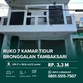 BRONGGALAN 2 Lantai ‼️ Ruko Siap Pakai Ada 7 Kamar Tidur TAMBAKSARI