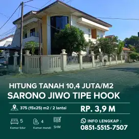 SARONO JIWO Hitung Tanah ‼️ Rumah Hook Strategis Dekat Raya Prapen