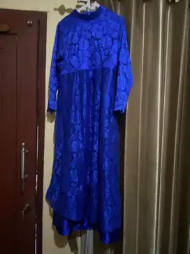 Gamis Biru Satin