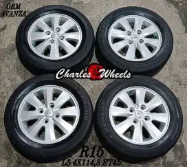 Velg oem avanza r15 4x114,3 + ban avanza livina xenia dll