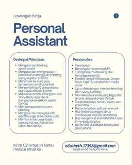 Lowongan Kerja: Personal Assistant