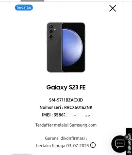 Samsung S23 fe ram 8/256