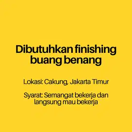 Lowongan Kerja (Loker) Finishing Buang Benang Cakung, Jaktim
