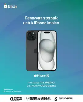 Promo Cicilan Murah 0% Iphone 15 Reguler Free Perlindungan (SA/A)