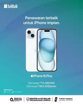Iphone 15 Plus Cicilan Mulai 562 ribu Free Perlindungan 12 Bulan(SA/A)