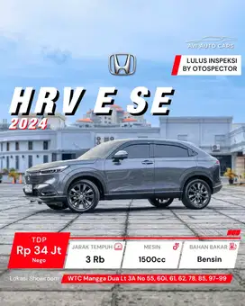 Honda HRV E SE 2024 KM 3 RB HR-V 2023 turbo rs sensing panoramic