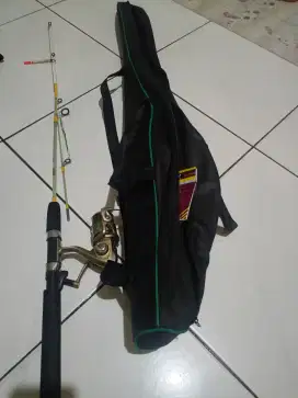 Di jual satu set alat pancing siap pakai plus tas pancing