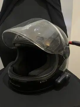 Helm Full Face Retro Vlassic JP Rokr + Intercom Maxto M2 Bundling