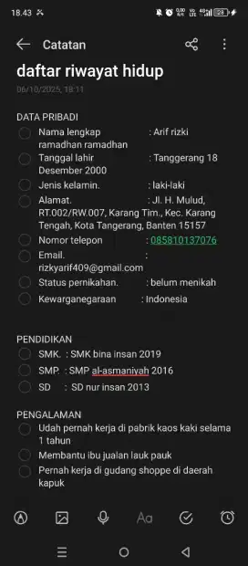 Mencari pekerjaan office boy