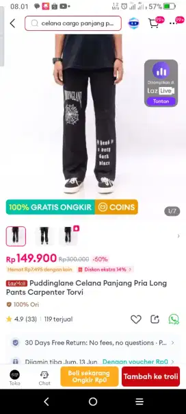 Celana Panjang Hitam Motif Gambar Dan Tulisan