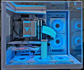 PC GAMING RYZEN 5 AESTETIC FULL WHITE ( RARE ITEM ) RAKITAN BARU