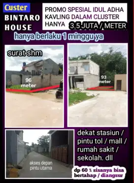 KAVLING MURAH DALAM CLUSTER BINTARO SEKTOR 9