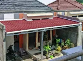 Teras rumah pakai Baja ringan terpasang
