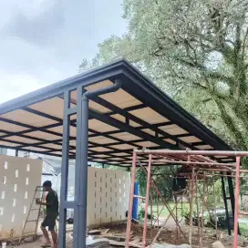 Menerima pembuatan kanopi besi hollow galvanis atap alderon rs
