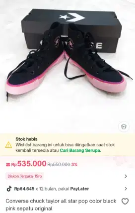 Converse Chuck Taylor All Star pop color Black Pink
