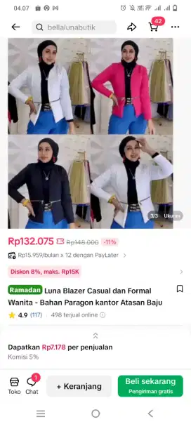 Blazer Putih Resleting Hidup