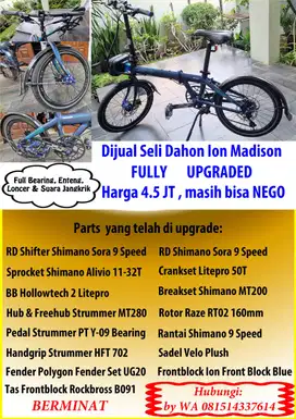 Sepeda Lipat Dahon Ion Madison FULL UPGRADE