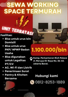 PROMO Sewa Kantor Sendiri di Jakarta Barat Cuma 2 juta Sebulan