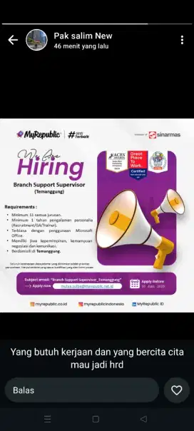 LOKER MARKETING WIFI MYREPUBLIC