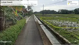 Dijual sebidang sawah produktif lokasi strategis dekat jalan nasional