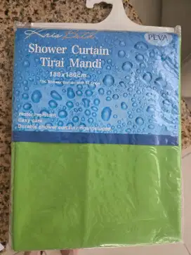 Tirai Kamar Mandi Shower Curtain baru warna hijau muda merk Kris Ace