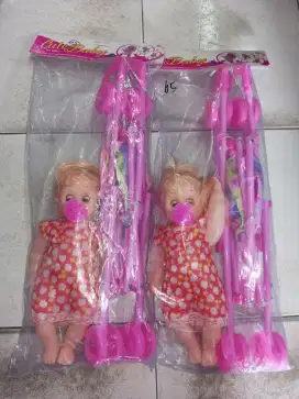 Mainan Anak Boneka Stroller