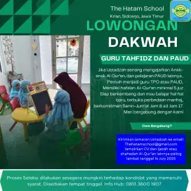 Dibutuhkan Guru Tahfidz, PAUD