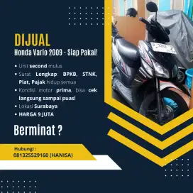 DIJUAL HONDA VARIO 2009 - SIAP PAKAI!