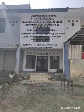 Disewakan ruko Griya 2.5 lantai, Loka Sektor 1.2 BSD