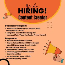 LOKER CONTENT CREATOR KONTEN KREATOR