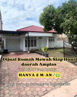 Dijual Rumah Mewah Siap Huni di Daerah Harjosari II Medan Amplas