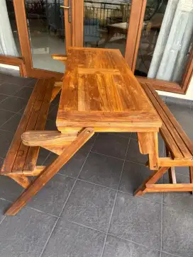 Kursi Lipat/Meja Lipat Kayu Jati asli
