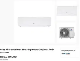 Gree Air Conditioner 1 Pk + Pipa Gwc-09c3es - Putih
