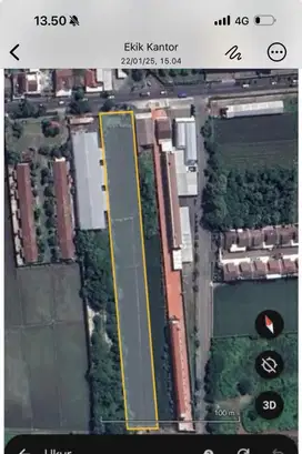 dijual sebidang tanah dengan luas 5.085m2 lokasi djlopo
