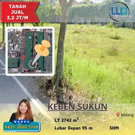Dijual Tanah Pinggir Jalan di Sukun Malang