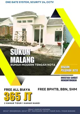 Rumah 1 Lantai Sukun 300 Jutaan Kota Malang