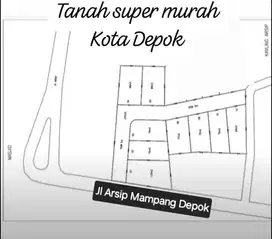 TANAH SUPER MURAH BONUS GUDANG DI JALAN ARSIP MAMPANG DEPOK
