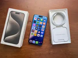 iPhone 15 Pro 256 Gb Natural Titanium Inter FullSet ORI Mulus Like New