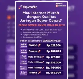 Promo Wifi MyRepublic Jabodetabek