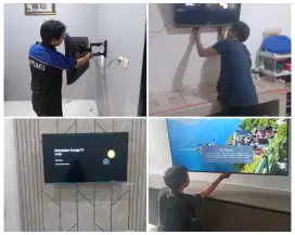 Braket plus pasang atau pasang saja jika sudah ada bracket led tv