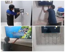 Braket plus pasang atau pasang saja jika sudah ada bracket led tv