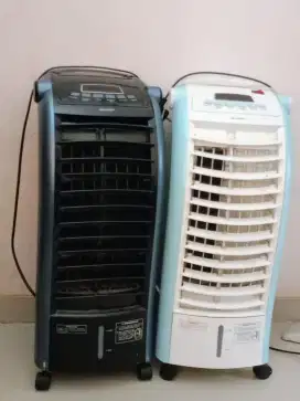 Preloved Sharp Air Cooler PJ-A36TY Black And White Portable Auto Swing