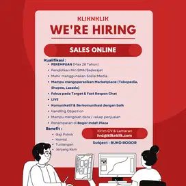 LOWONGAN KERJA KLIK N KLIK SALES/LIVE/ADMIN