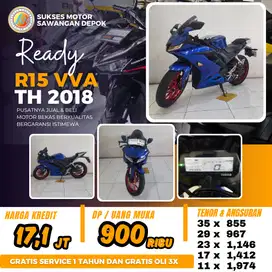 DP MURAH YAMAHA R15 VVA V3 TAHUN 2018 UNIT MULUS BERGARANSI