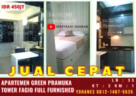 Apartemen Green Pramuka Tower Fagio 2BR Full Furnished